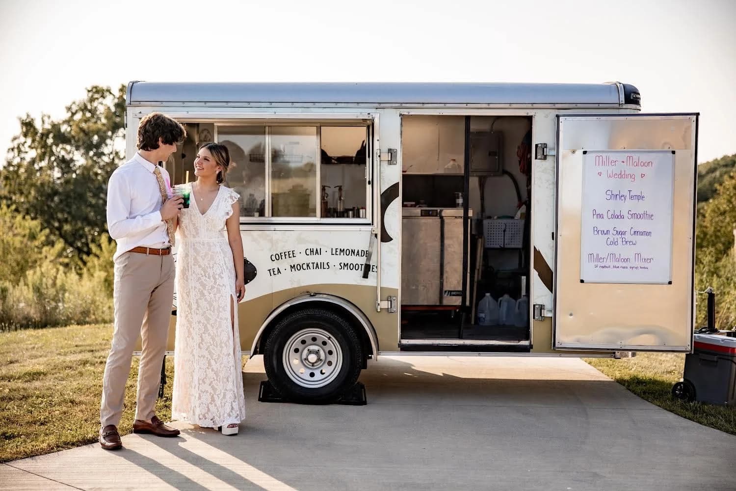 Rolling Refreshments trailer at a wedding event